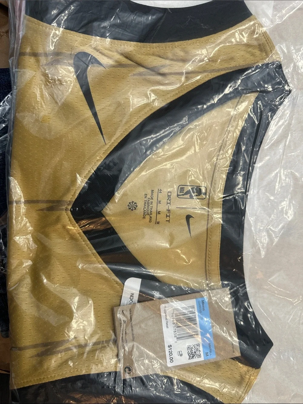 Nike Gold Toronto NBA Jersey with Black Print